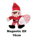 Christmas Elf Plush Magnet, 16cm